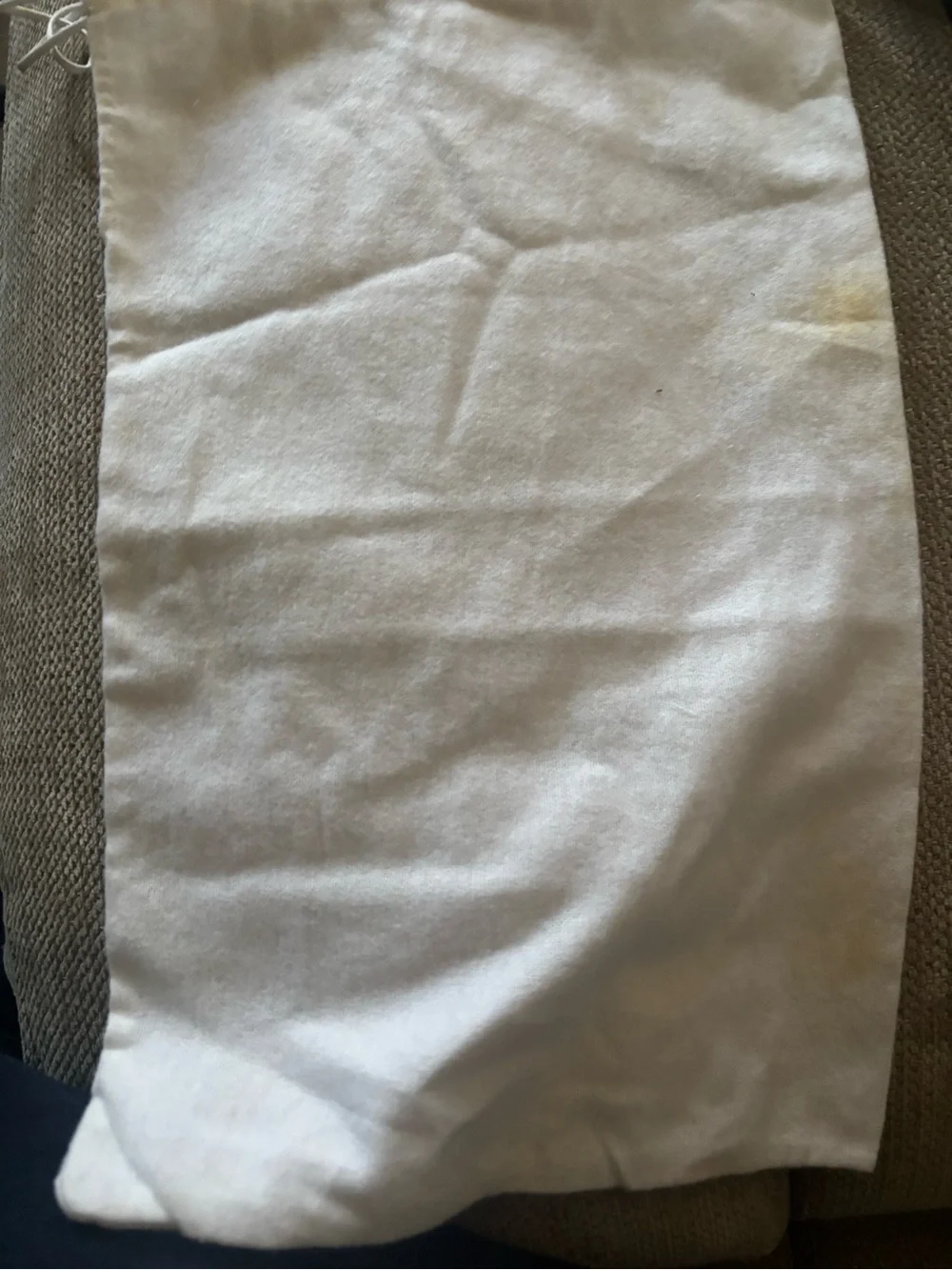 Prada White Cotton Drawstring Dust Bag with Navy Logo